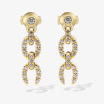 Links HC Logo Earrings with Diamonds, Small Drop Earrings KIMITAKE