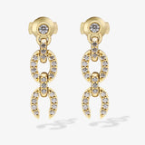 Links HC Logo Earrings with Diamonds, Small Drop Earrings KIMITAKE