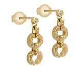 Links HC Logo Earrings with Diamonds, Large Drop Earrings KIMITAKE