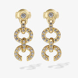 Links HC Logo Earrings with Diamonds, Large Drop Earrings KIMITAKE
