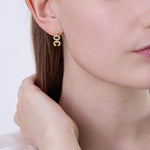 Links HC Logo Earrings with Diamonds, Large Drop Earrings KIMITAKE