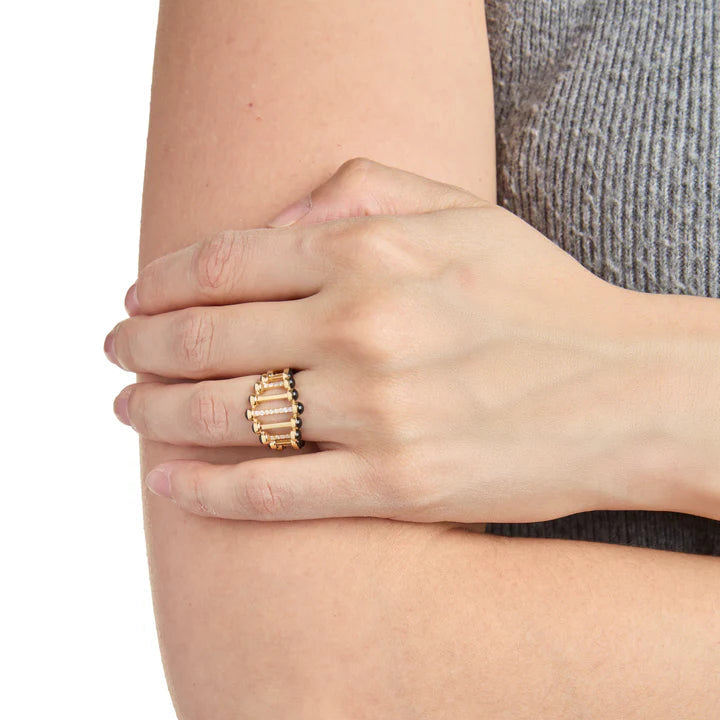 Black Twiggy Ring with Diamonds Ring Latelier Nawbar