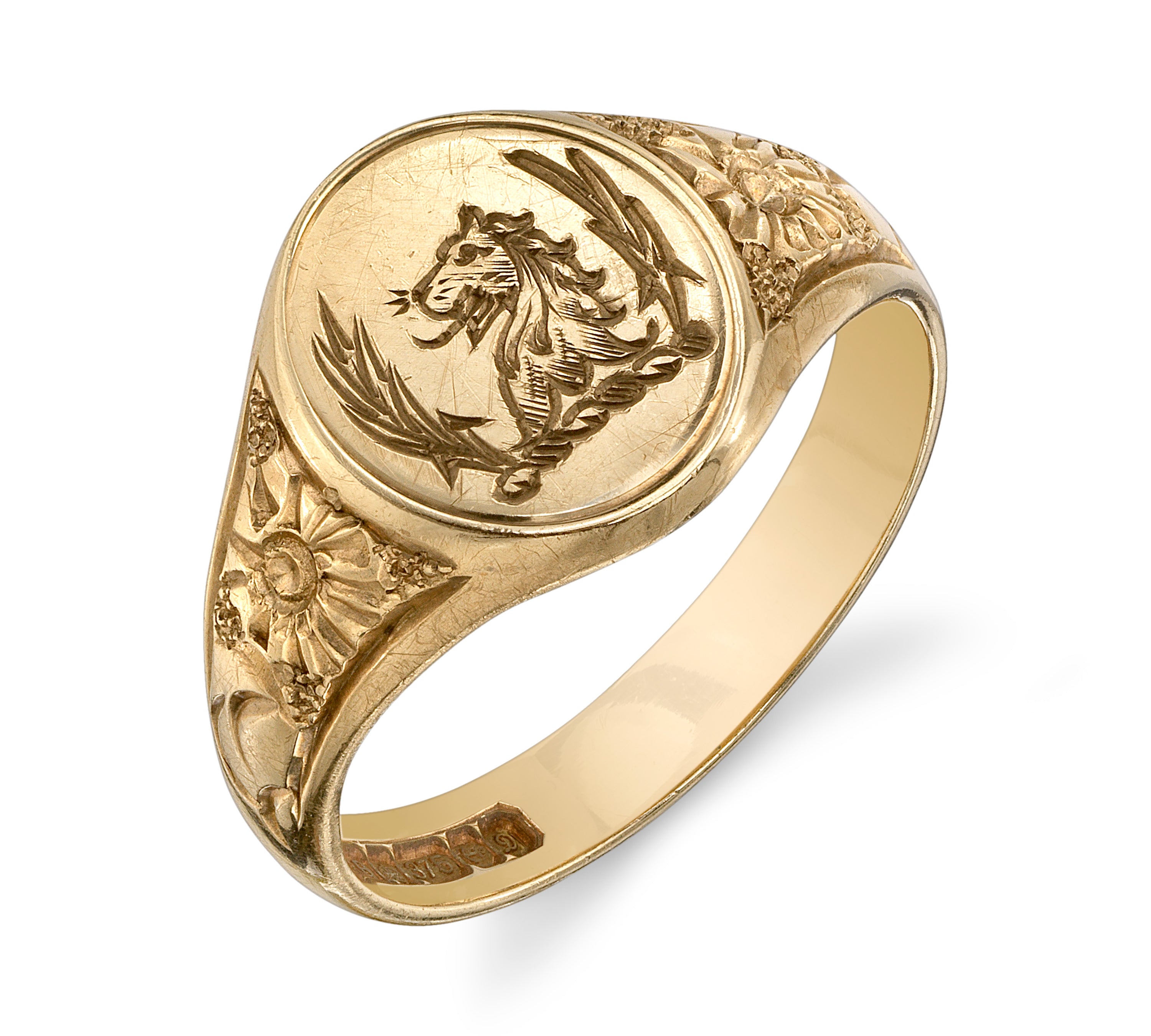 1970s Lion & Laurel Signet Ring Signet Ring Roseark Vintage