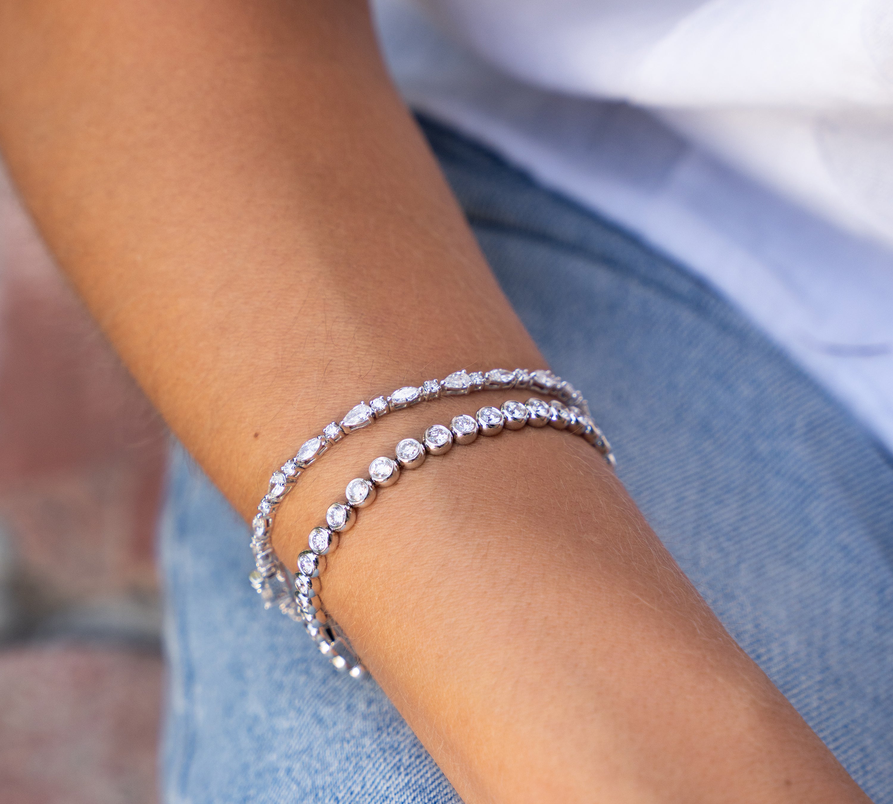 Marquise-Round Diamond Tennis Bracelet Tennis Bracelet Roseark Deux