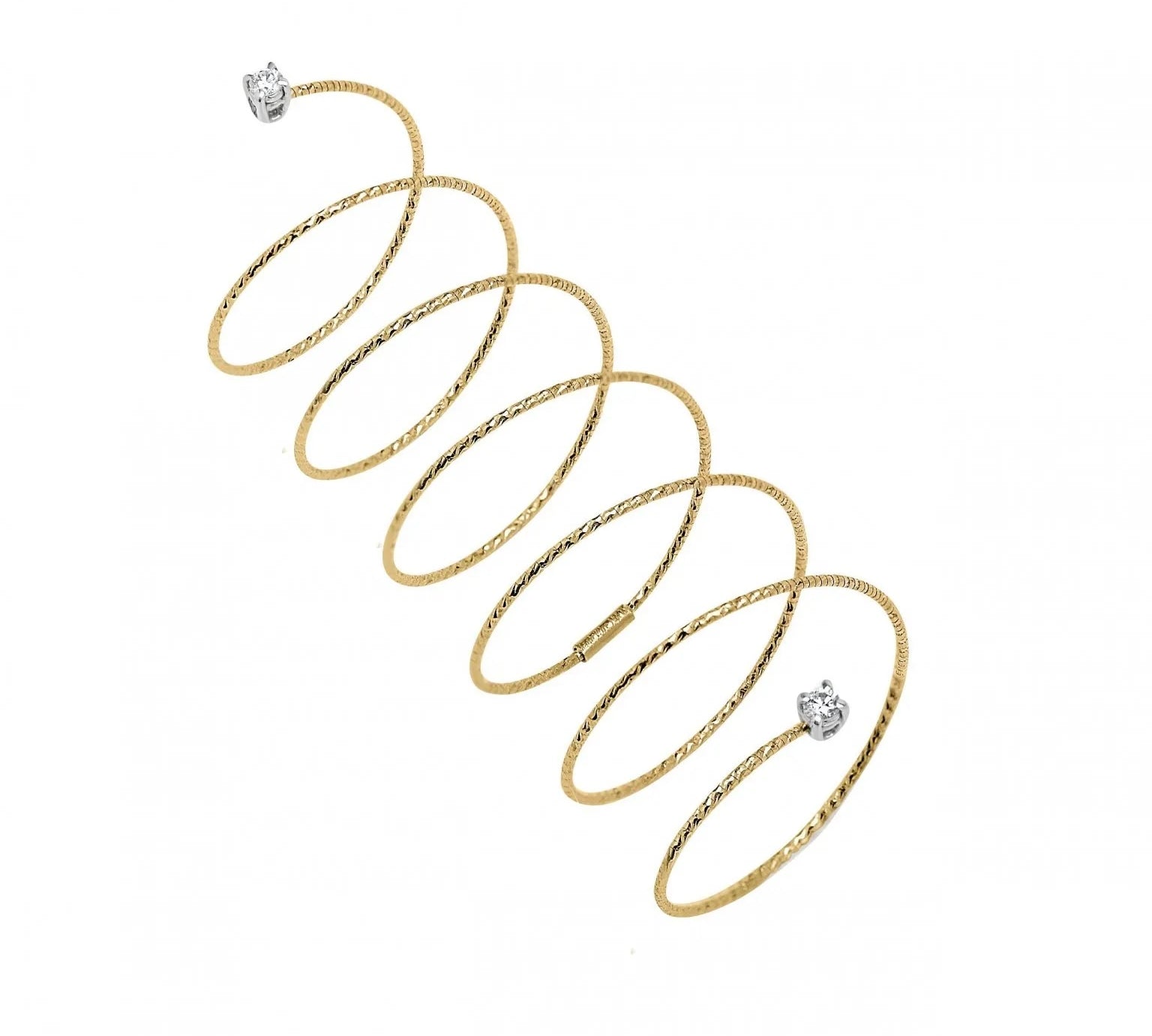 Wire Spiral Ring with Diamond Ring Ritique 6-6.5