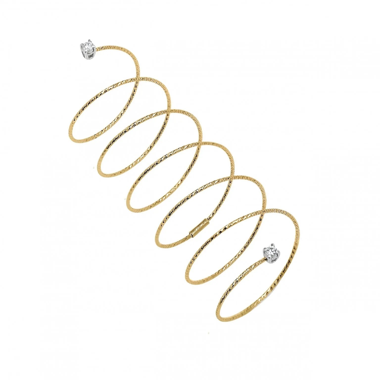 Wire Spiral Ring with Diamond Ring Ritique 6-6.5