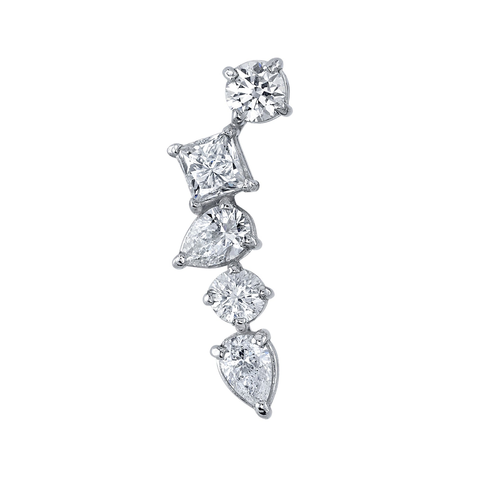 Multi-Shape Diamond Cluster Earring Earrings Roseark Deux Single RIGHT
