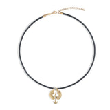 Anka Rising Leather Choker Choker Necklace Selin Kent Diamond