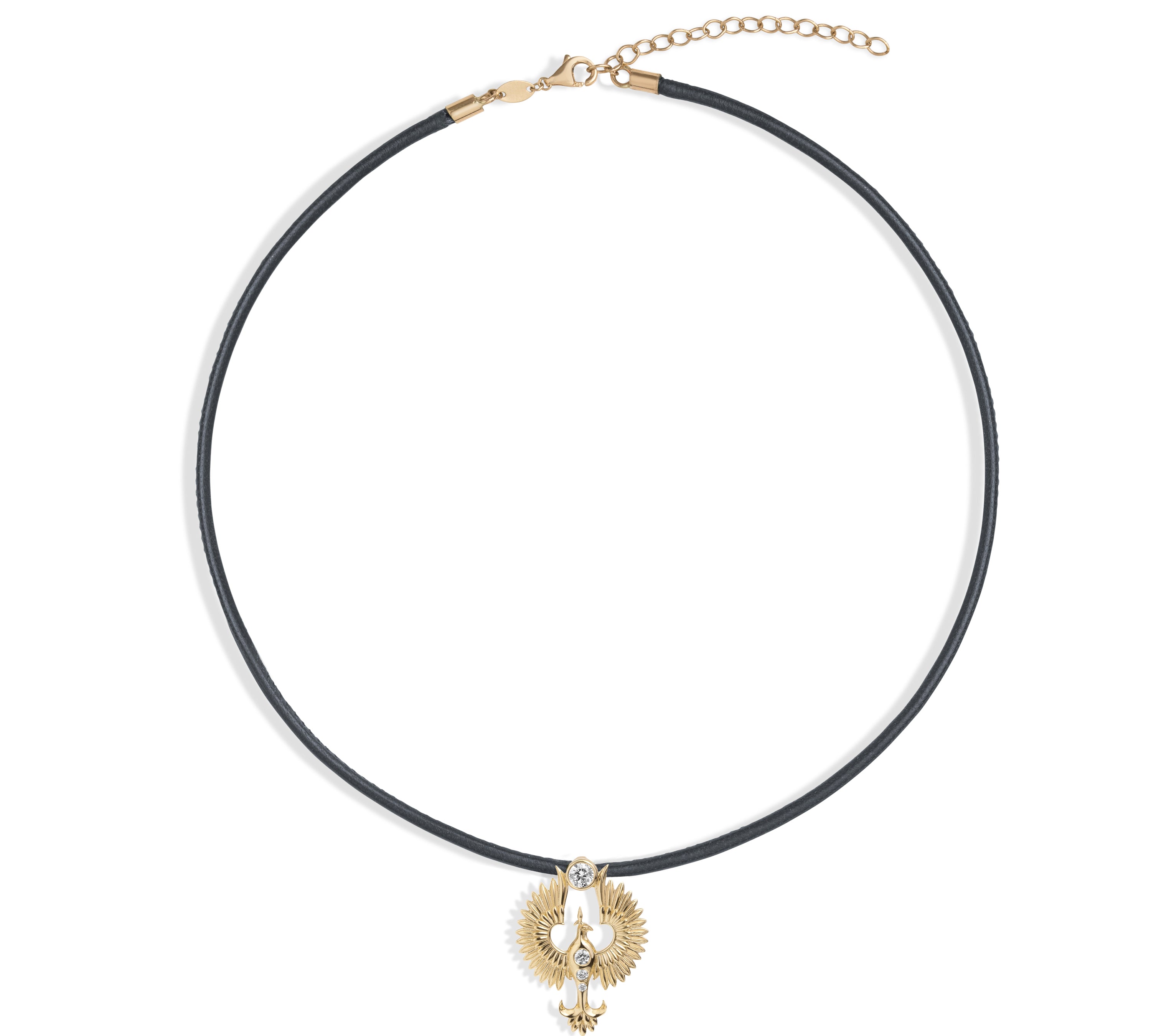 Anka Rising Leather Choker Choker Necklace Selin Kent Diamond