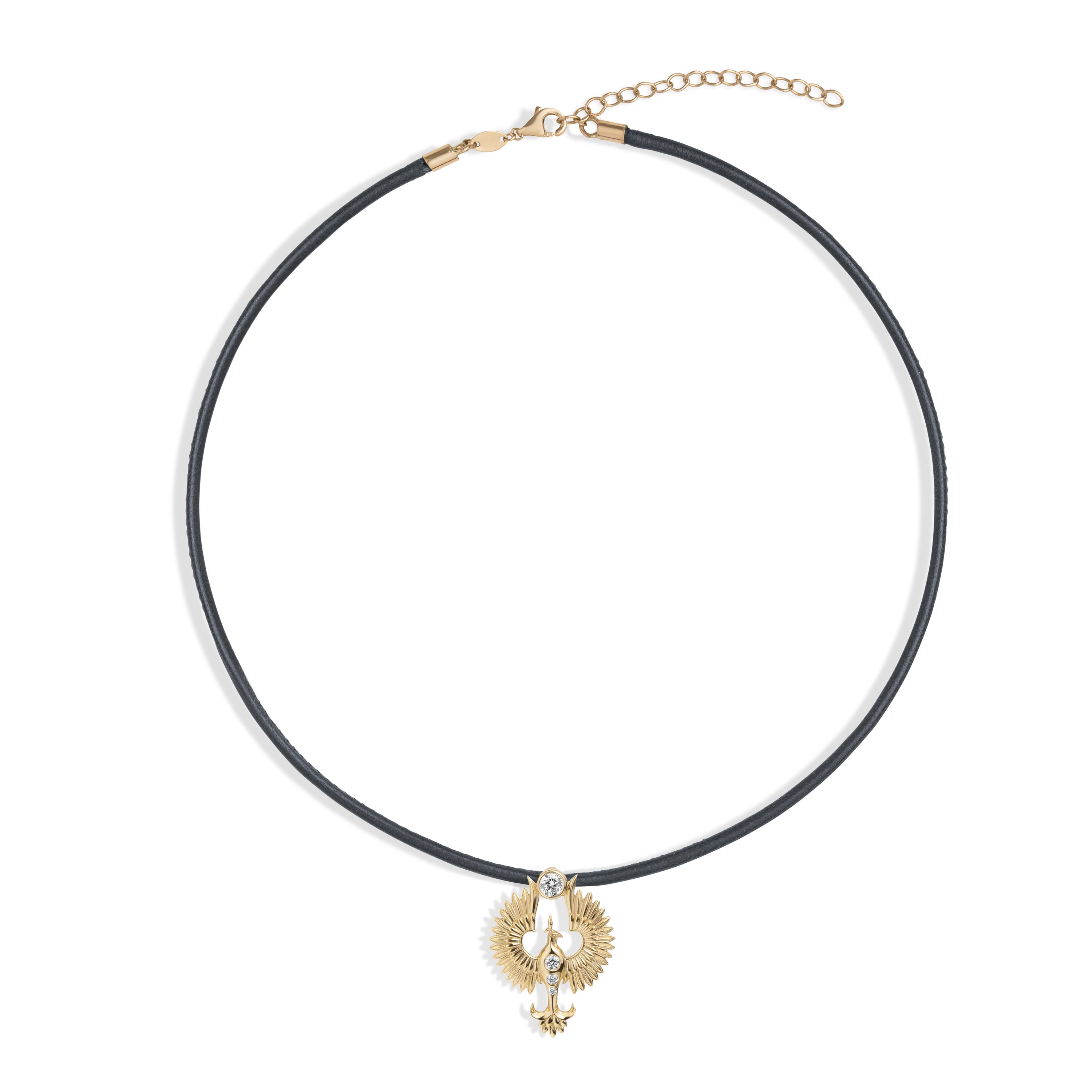 Anka Rising Leather Choker Choker Necklace Selin Kent Diamond