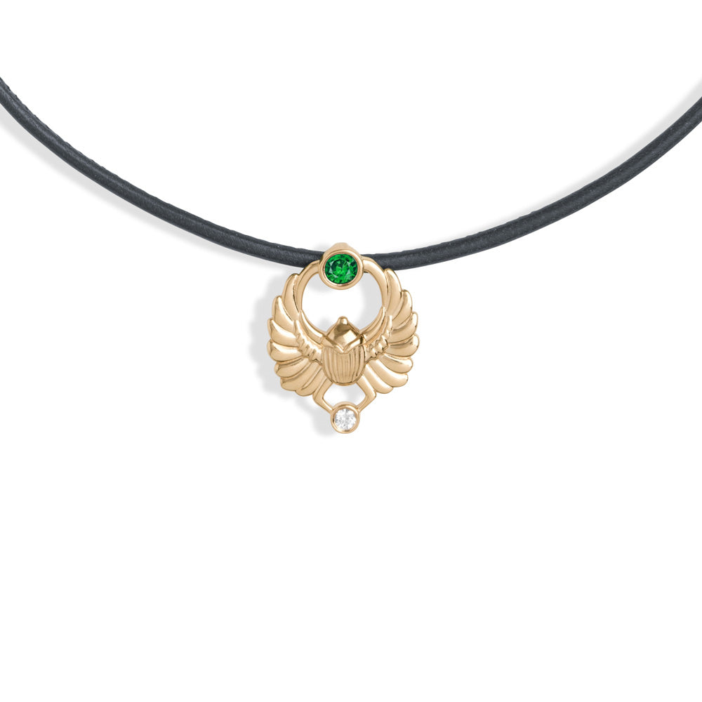 Khepri Scarab Emerald Choker Choker Necklace Selin Kent