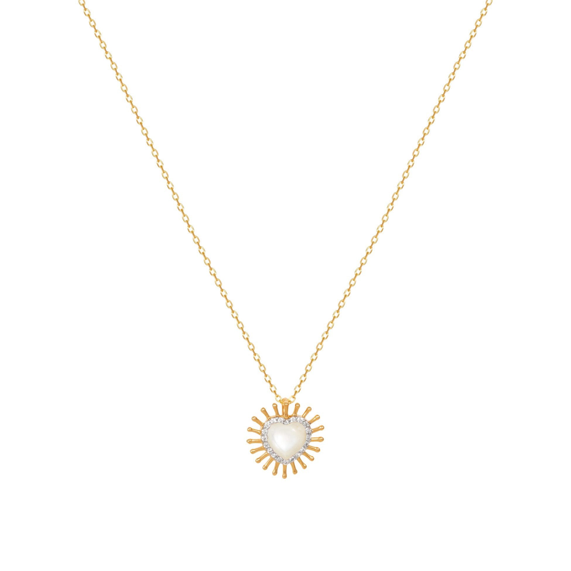 With Love Necklace Charm Necklace Latelier Nawbar Mother of Pearl