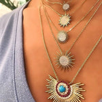 Soleil Necklace with Diamonds, Medium Pendant Necklace Falamank