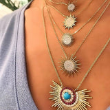 Soleil Necklace with Diamonds, Medium Pendant Necklace Falamank