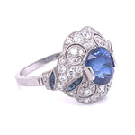 No Heat Sapphire Diamond Handmade Ring Statement Ring Roseark Vintage