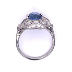 No Heat Sapphire Diamond Handmade Ring Statement Ring Roseark Vintage