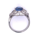 No Heat Sapphire Diamond Handmade Ring Statement Ring Roseark Vintage
