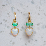 OOAK Coober Pedy Opal Heart Charm Earrings Drop Earrings Sarah Gardner Fine Jewelry