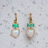 OOAK Coober Pedy Opal Heart Charm Earrings Drop Earrings Sarah Gardner Fine Jewelry