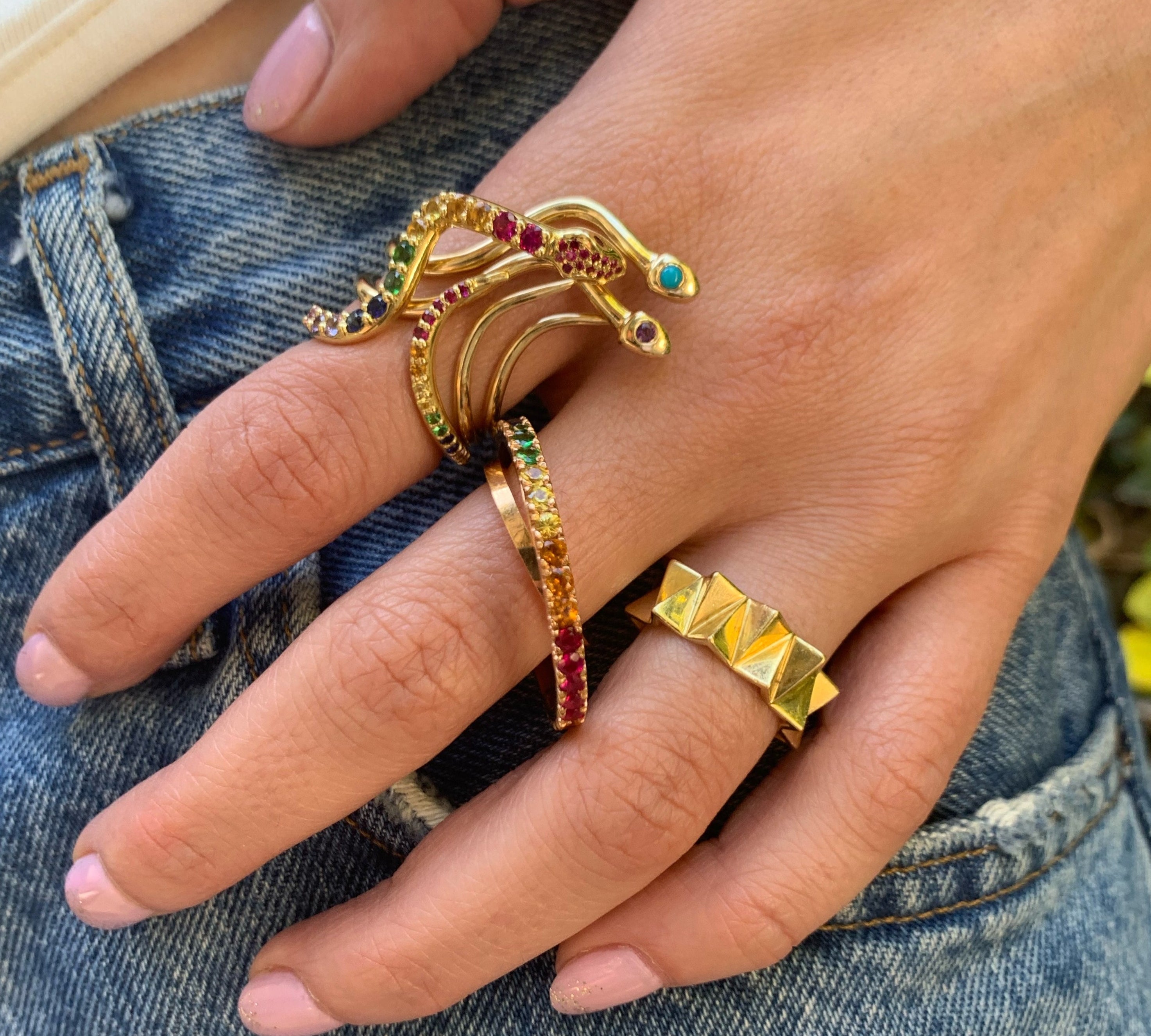 Turquoise Snake Ring Ring Perez Bitan