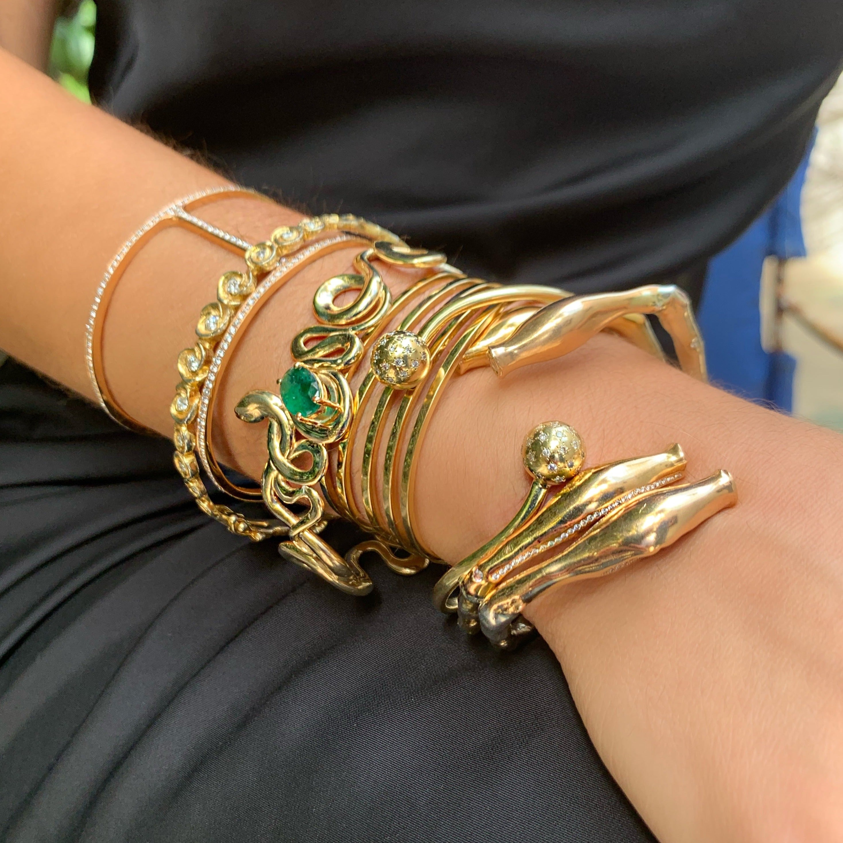 The Dozen Roses Cuff with Diamond Bangle Roseark