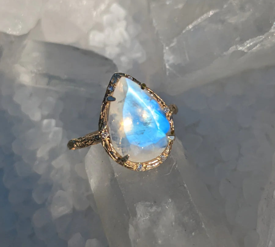 Lunar Halo Ring Cocktail Ring Elisabeth Bell Jewelry