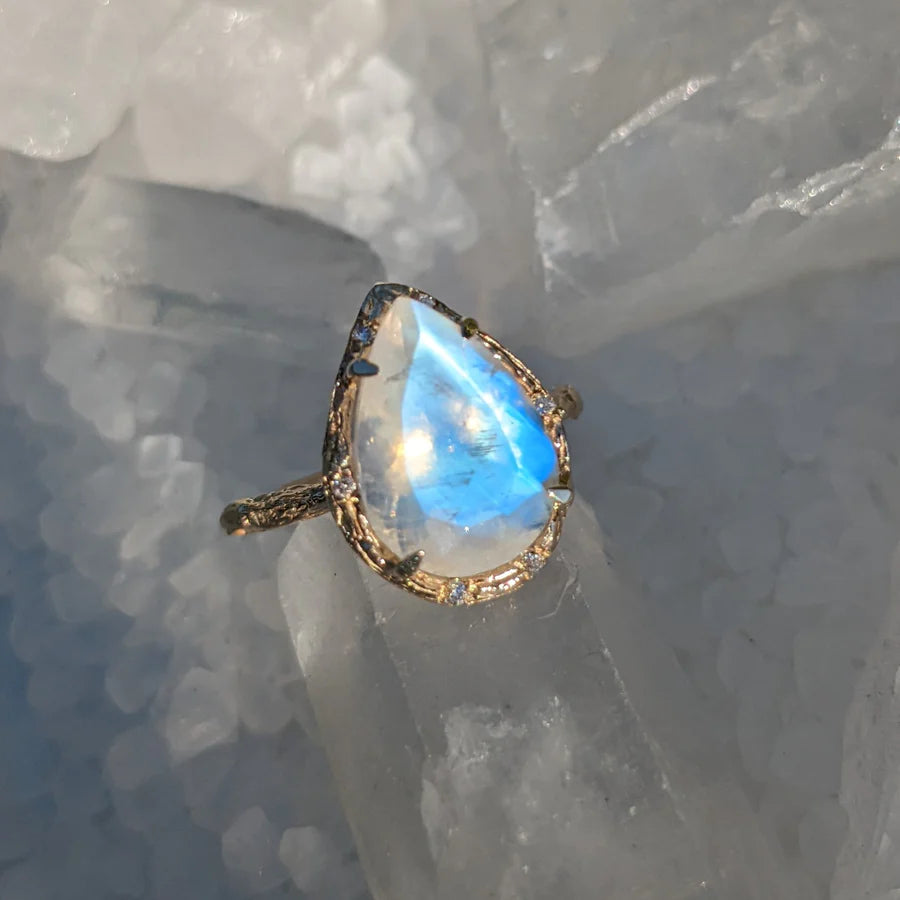 Lunar Halo Ring Cocktail Ring Elisabeth Bell Jewelry