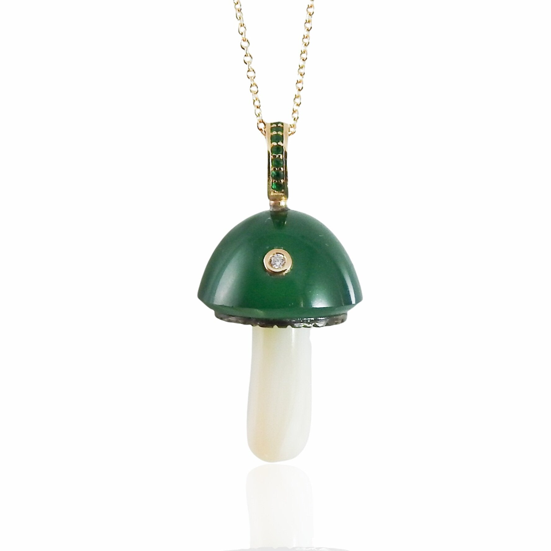 Magic Mushroom Charm with Pave Bail Charm Maura Green   
