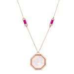 Mother of Pearl Hexagon Amulet Necklace Pendant Necklace Latelier Nawbar
