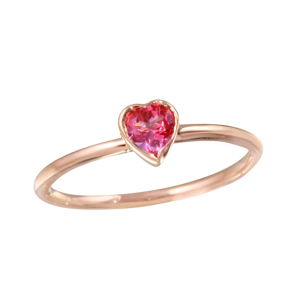 Topaz Heart Ring Band Ring Jaine K Designs Pink Topaz