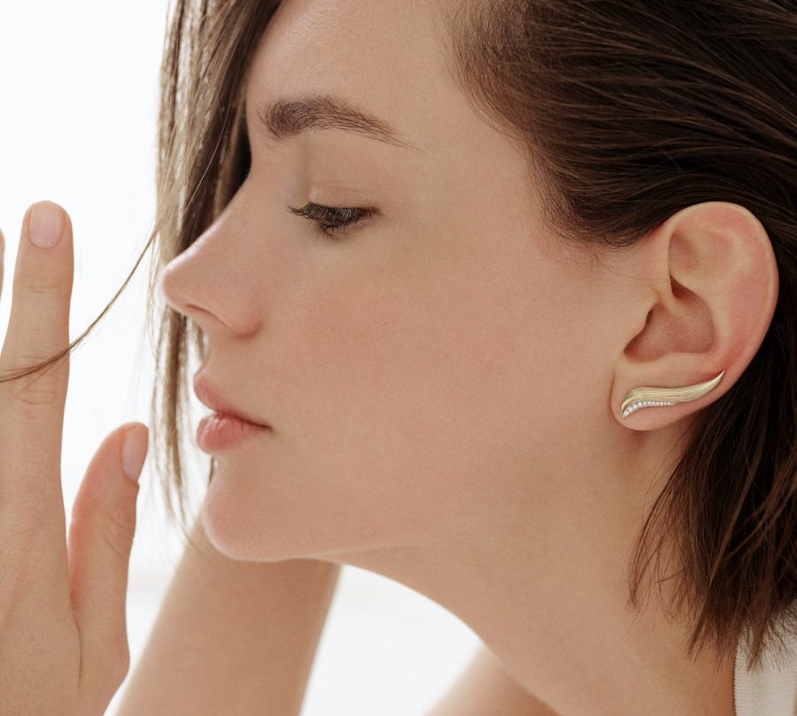 Blue Wave Ear Climber Ear Crawler Earring RITA Fine Jewelry