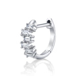 Baguette Brick Huggie Huggie Earrings Roseark Deux Diamond w/ WG Single 