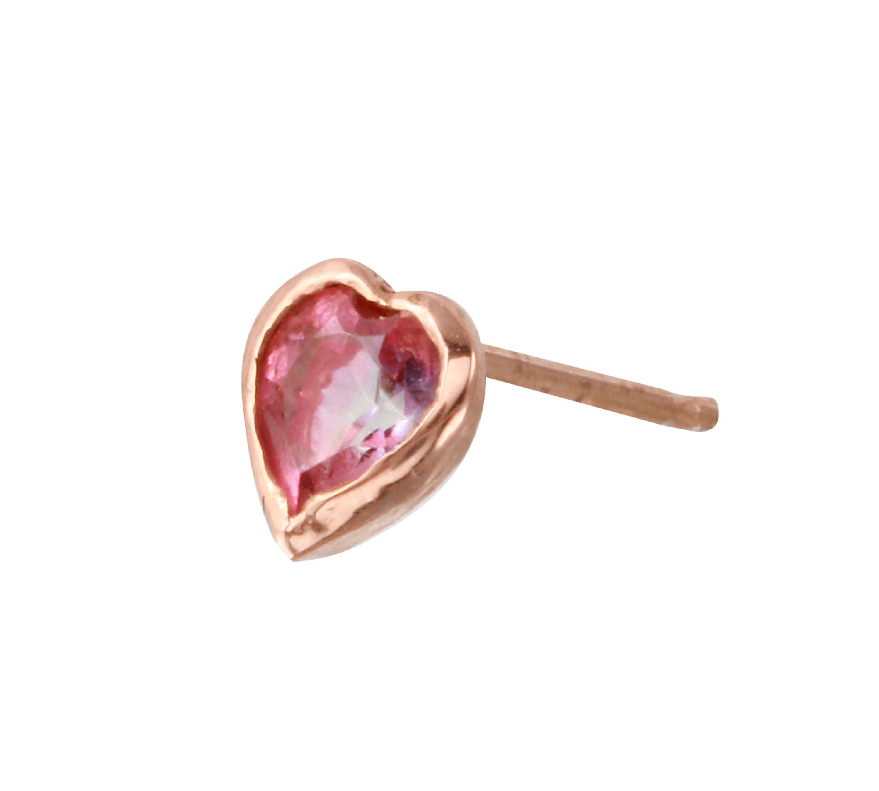 Topaz Heart Bezel Stud Stud Earrings Jaine K Designs Single