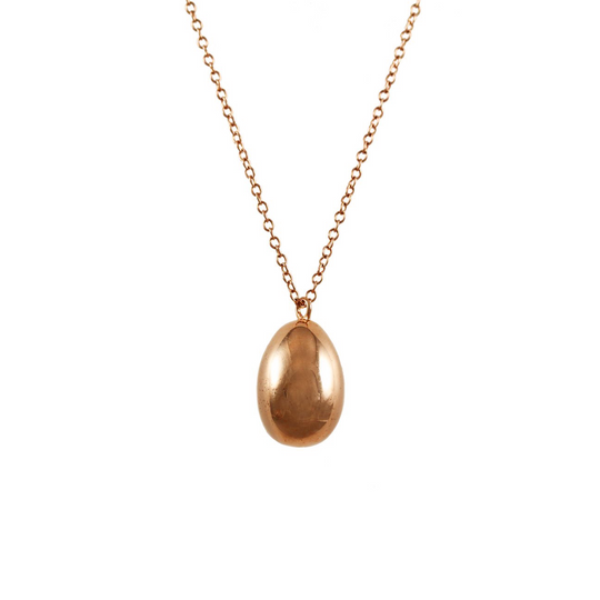 Solid Egg Necklace Pendant Necklace Elisabeth Bell Jewelry Rose Gold