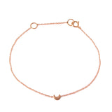 Crescent Moon Bracelet Chain Bracelet Jaine K Designs RG Rose Gold Moon