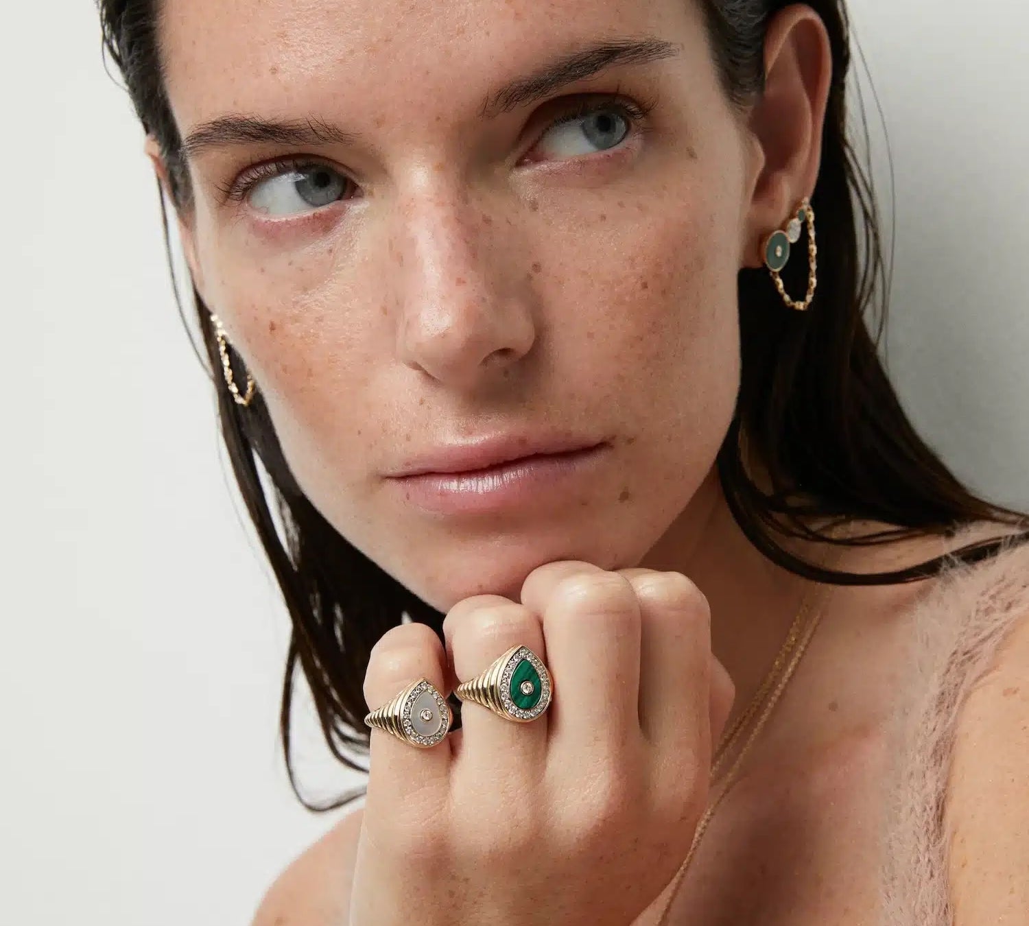 Diamond Drop Pearl Ring Ring RITA Fine Jewelry