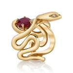Stone Snake Ring with Diamond Eyes Statement Ring Elisabeth Bell Jewelry
