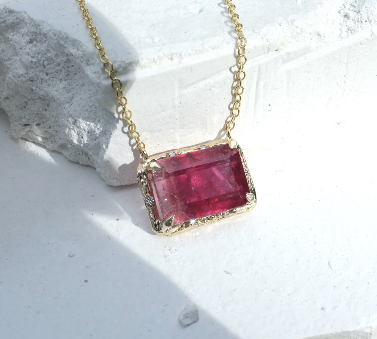 Willow Pink Tourmaline Necklace Pendant Necklace Elisabeth Bell Jewelry