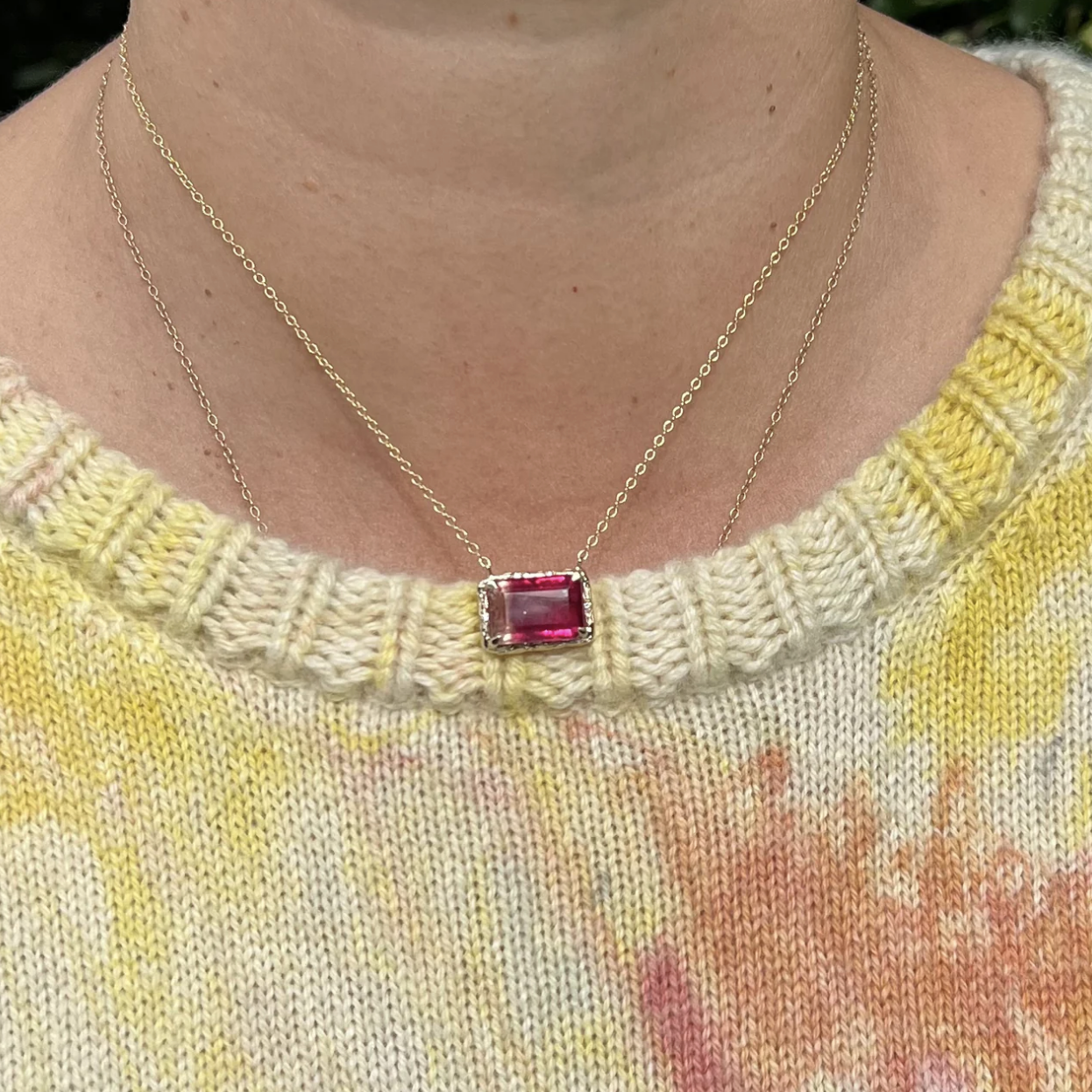 Willow Pink Tourmaline Necklace Pendant Necklace Elisabeth Bell Jewelry