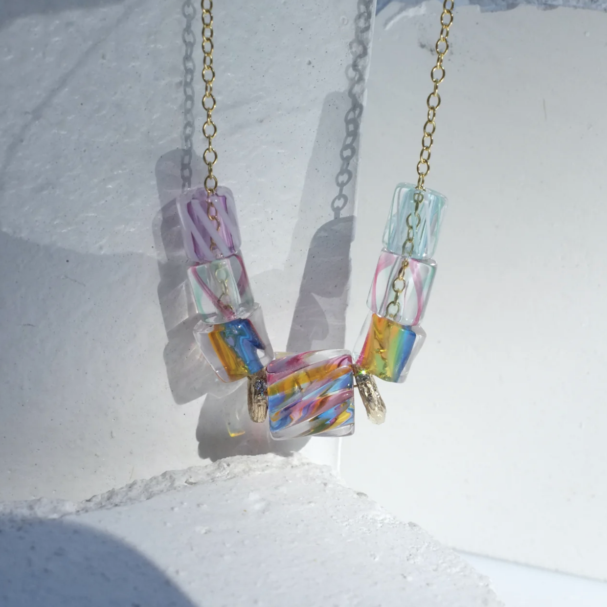 Rainbow Candy Necklace Beaded Necklace Elisabeth Bell Jewelry