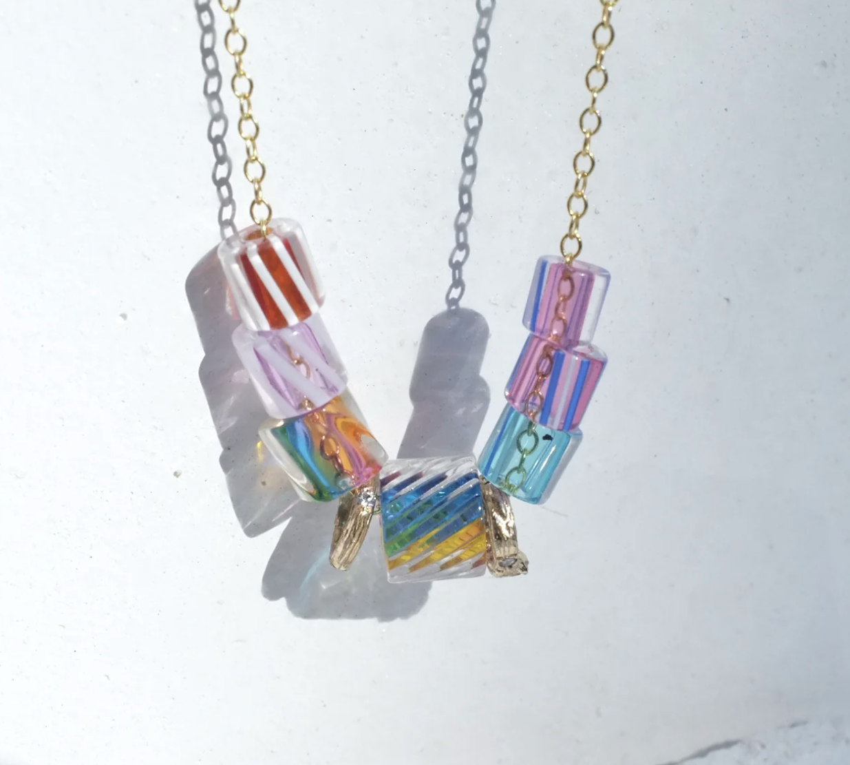 Rainbow Candy Necklace Beaded Necklace Elisabeth Bell Jewelry