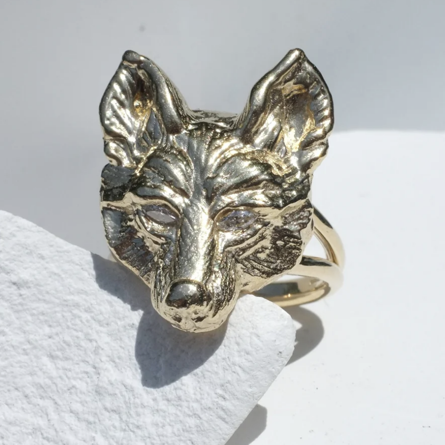 Wolf Ring Statement Ring Elisabeth Bell Jewelry