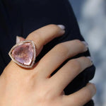 Rose Quartz Horizon Ring Statement Ring Karma El-Khalil