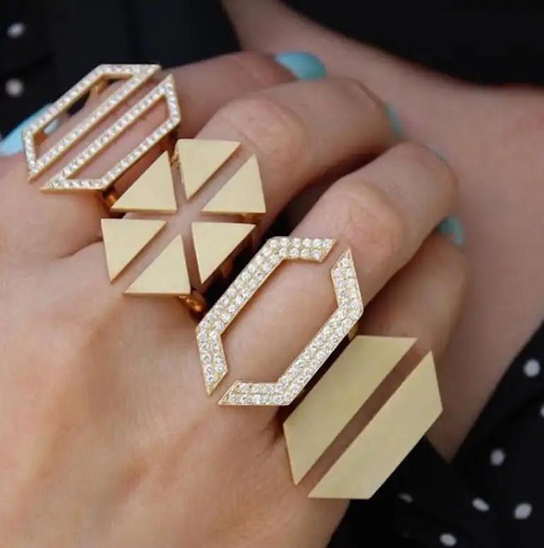 Floating Triangle Ring Statement Ring Karma El-Khalil