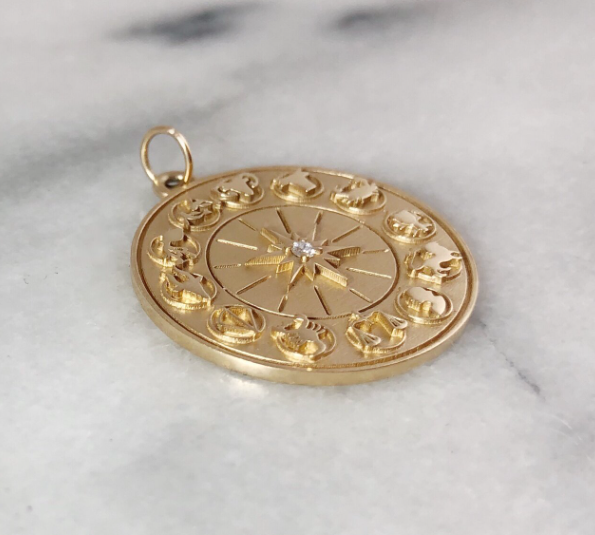 Small Zodiac Wheel Pendant Pendant Maura Green   