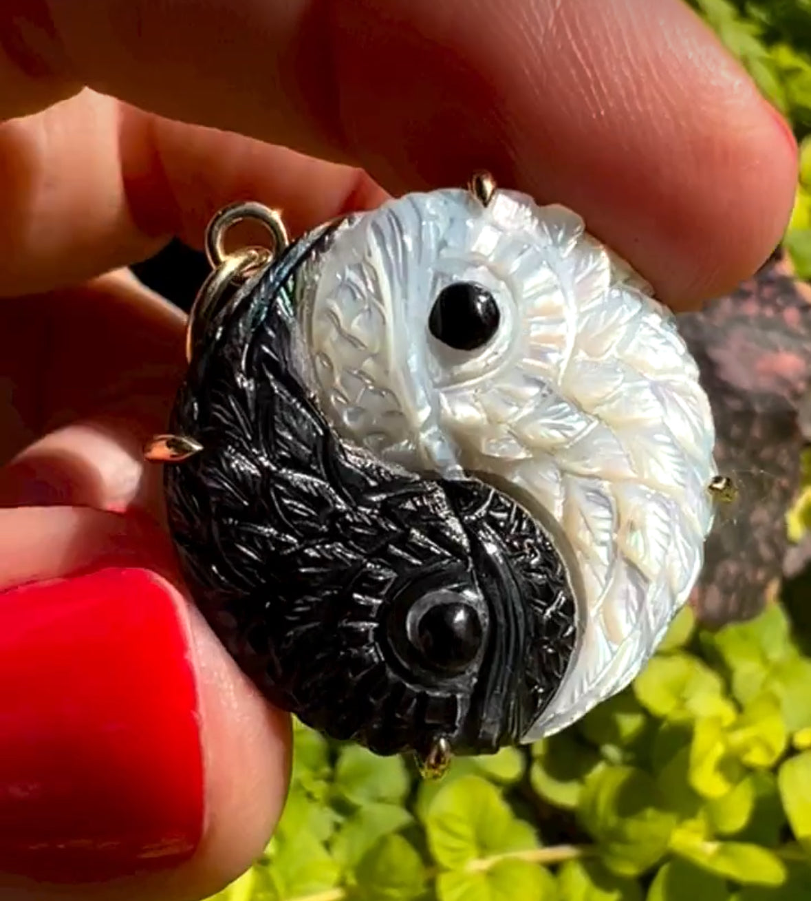 Owl Yin Yang Pendant Pendant Maura Green   