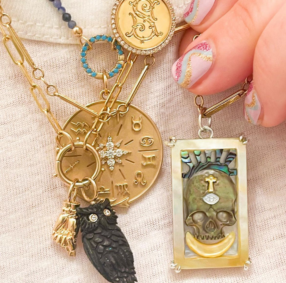 Mother of Pearl Death and Rebirth Tarot Card Charm Charm Maura Green   