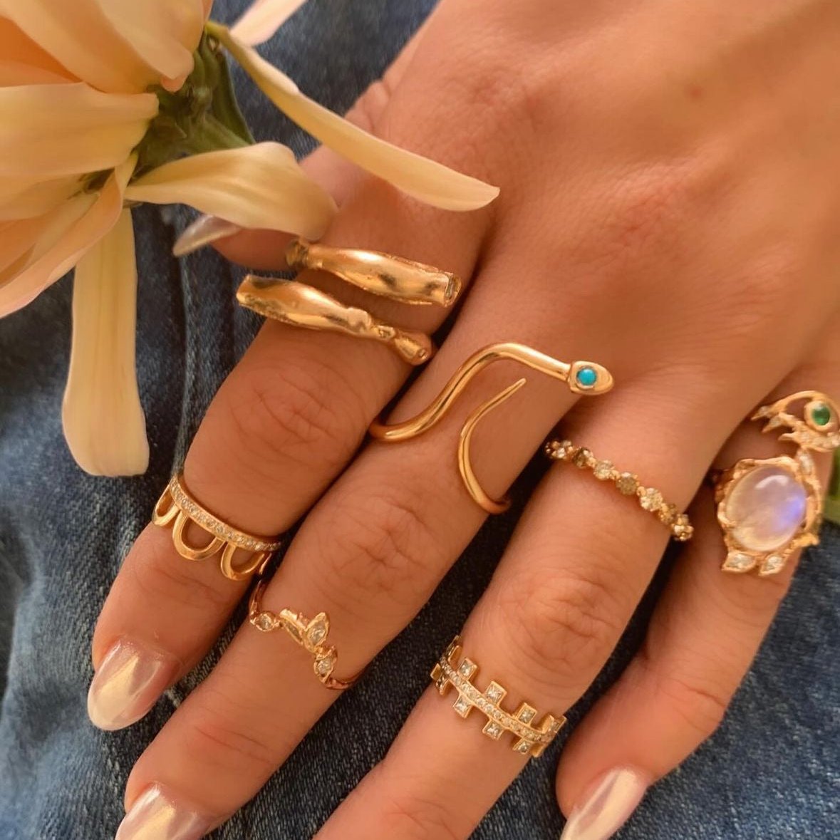 Turquoise Snake Ring Ring Perez Bitan