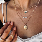 Emerald Eye Necklace with Diamond Pave Lashes Pendant Necklace Jaine K Designs