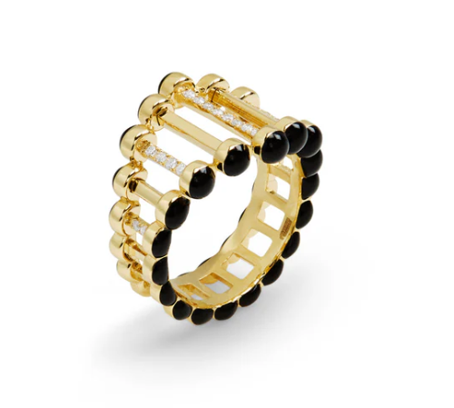 Black Twiggy Ring with Diamonds Ring Latelier Nawbar